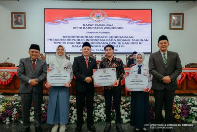 Rapat Paripurna DPRD Kabupaten Wonosobo mendengarkan Pidato Kenegaraan Presiden Republik Indonesia 