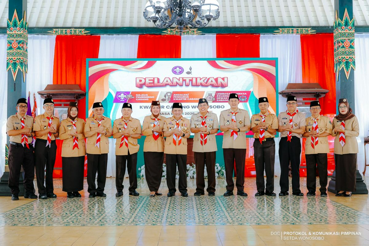 Pengurus Baru Pramuka Wonosobo Dilantik, Bupati Tegaskan Komitmen Penguatan SDM